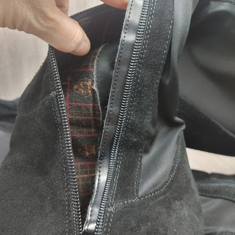 Blondo Gallo Riding Knee Boot Black Suede‎ Waterproof Block Heel 8.5 B6225